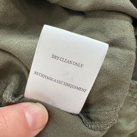 Joie Ankle Pants Olive Green Drawstring Waist Silk Pull On Tapered Leg Sz S - Picture 4 of 5